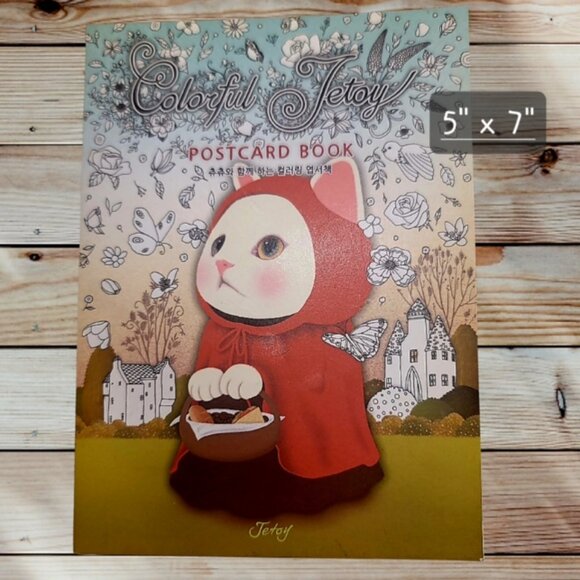 Colorful JETOY Cat Coloring Postcard Book Choo Choo Cute Cat - 36 Illustrations - Picture 2 of 3